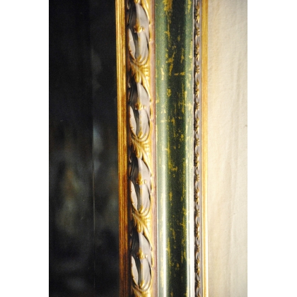  Miroir rectangulaire vert et doré sur  Moinat SA  - Antiquités décoration