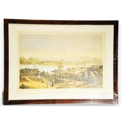 Gravure "Vue générale de Genève"  sur Moinat SA  - Antiquités décoration -  Gravures, Lithos