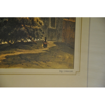 Gravure "Vue générale de Genève"  sur Moinat SA  - Antiquités décoration -  Gravures, Lithos