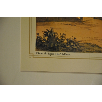 Gravure "Vue générale de Genève"  sur Moinat SA  - Antiquités décoration -  Gravures, Lithos