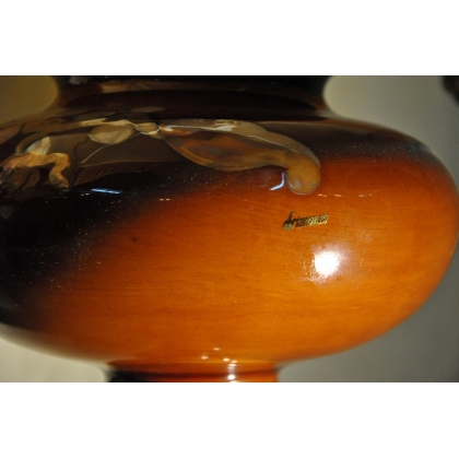  Paire de lampes en céramique brune 1900 sur  Moinat SA  - Antiquités décoration