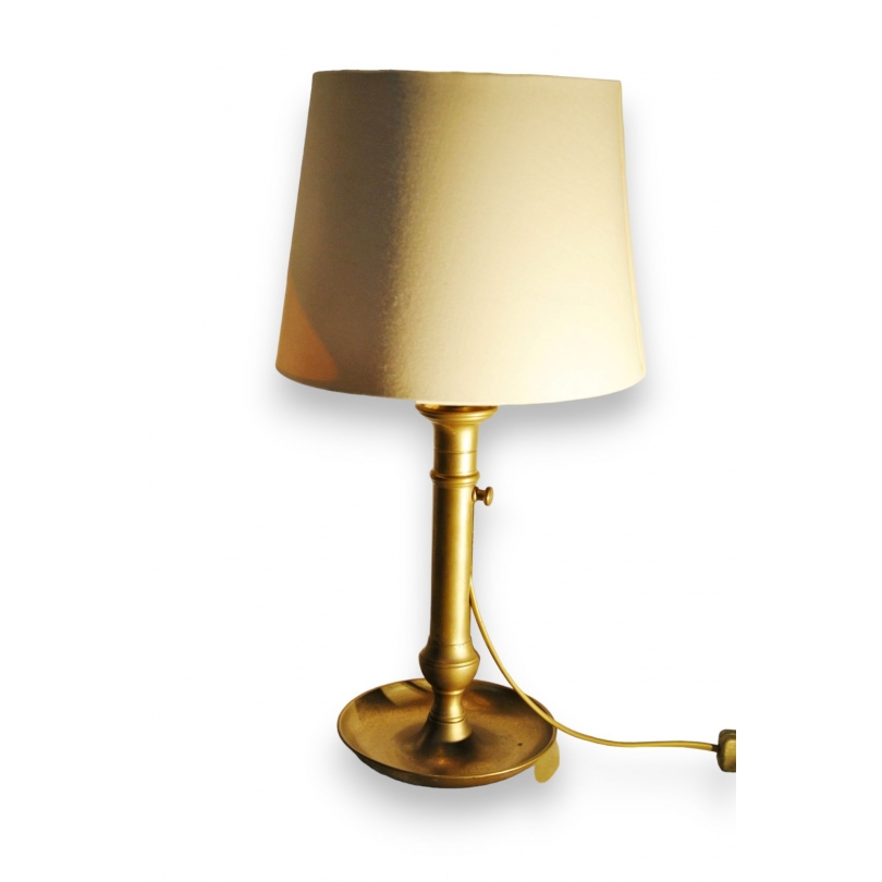  Bougeoir en laiton monté en lampe avec sur  Moinat SA  - Antiquités décoration