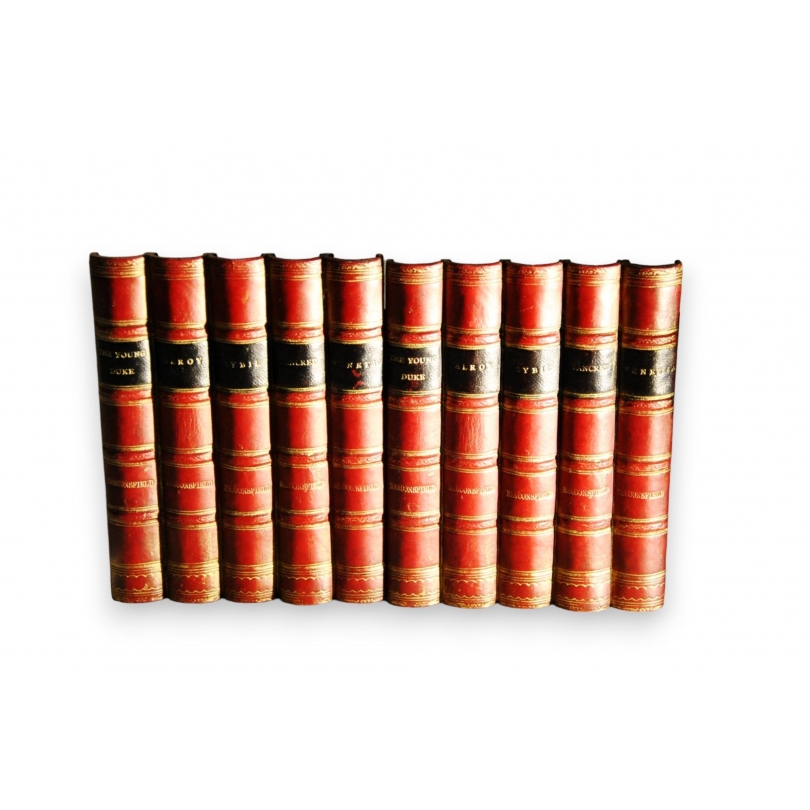 Support à CD's en faux-livres rouge