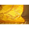Directoire-style ‘Urne’ cushion in yellow silk at  Moinat SA  – Antiques and home décor