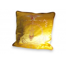 Coussin Directoire "Lyre" en soie jaune