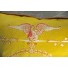 Directoire-style ‘Lyre’ cushion in yellow silk at  Moinat SA  – Antiques and home décor
