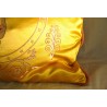 Directoire-style ‘Lyre’ cushion in yellow silk at  Moinat SA  – Antiques and home décor