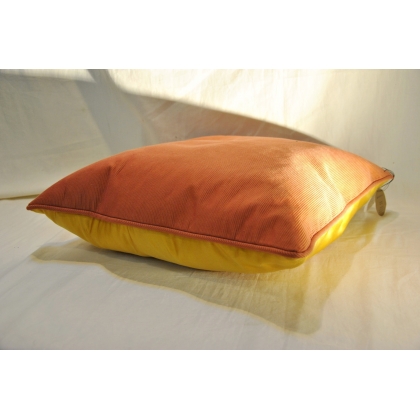 Directoire-style ‘Lyre’ cushion in yellow silk at  Moinat SA  – Antiques and home décor