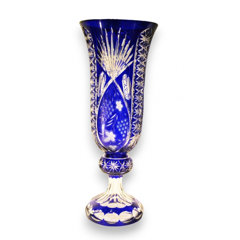  Vase "Raisins" en cristal cobalt sur  Moinat SA  - Antiquités décoration