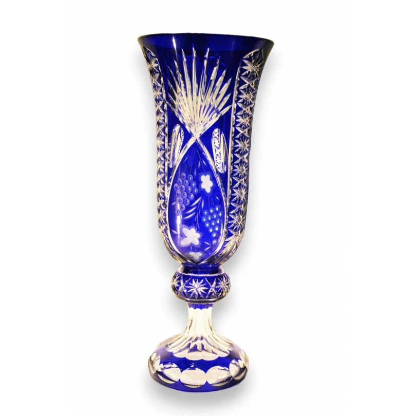 Vase "Raisins" en cristal cobalt