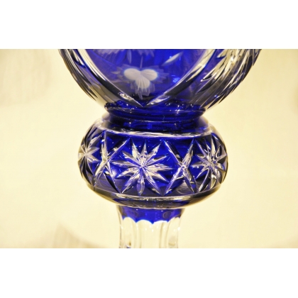  Vase "Raisins" en cristal cobalt sur  Moinat SA  - Antiquités décoration