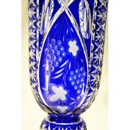  Vase "Raisins" en cristal cobalt sur  Moinat SA  - Antiquités décoration