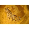 Rectangular "Tiger" cushion with a yellow background at Moinat SA – Antiques and home décor
