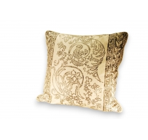 Coussin en soie blanche à motif gris
