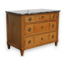 Louis XVI chest of drawers, grey marble top.