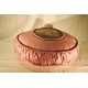 Coussin au petit point ancien, rose