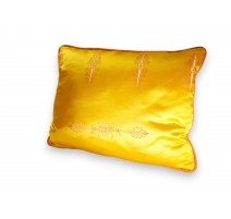 Coussin Directoire en soie jaune