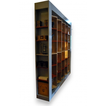Bibliothèque \"VIREVOLTE\" en bois laqué