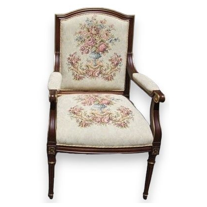 Fauteuil style Louis XVI en acajou avec