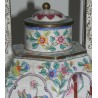 Canton-style enamelled teapot on a copper base. From Moinat SA – Antiques and Decor