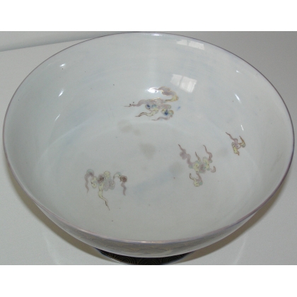 Blue-bottomed bowl with gold decoration, marked ‘Moinat SA’ – Antiques and home décor