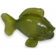 Poisson vert, en verre soufflé. Ouraline