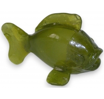 Poisson vert, en verre soufflé. Ouraline