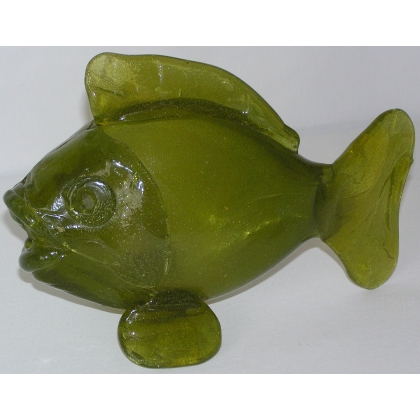 Green fish, made of blown glass. Signed ‘Moinat SA’ – Antiques and decorative items