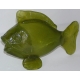 Poisson vert, en verre soufflé. Ouraline
