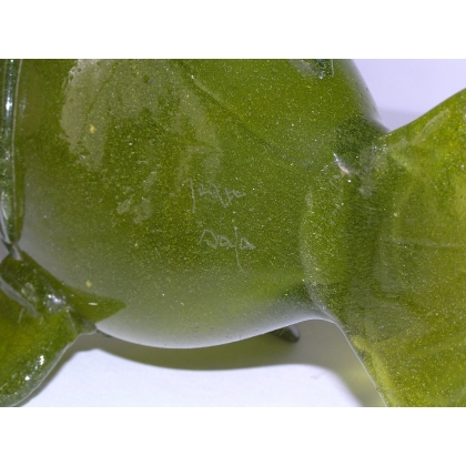 Green fish, made of blown glass. Signed ‘Moinat SA’ – Antiques and decorative items