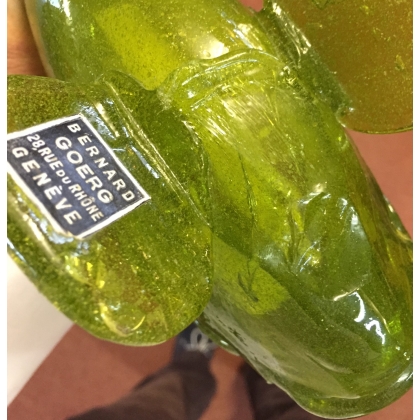 Green fish, made of blown glass. Signed ‘Moinat SA’ – Antiques and decorative items