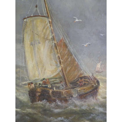 Paintings | Painting ‘Seaside in Holland’, Moinat SA  – Antiques and home décor