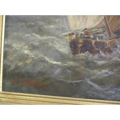 Paintings | Painting ‘Seaside in Holland’, Moinat SA  – Antiques and home décor