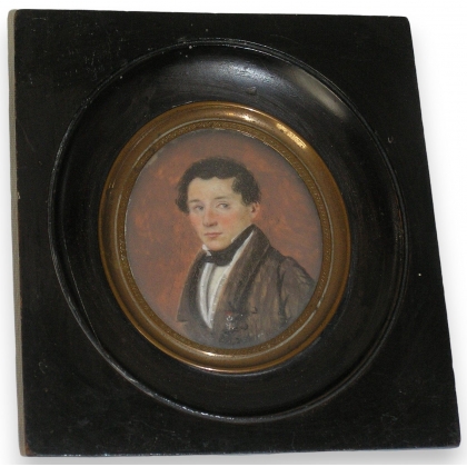  Miniature "Homme", datée 1824. sur  Moinat SA  - Antiquités décoration