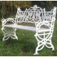 Banc "Lierre" en fonte d'aluminium blanche