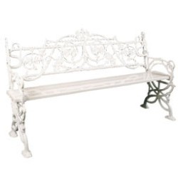 Banc \"Lierre\" en fonte d\'aluminium blanche