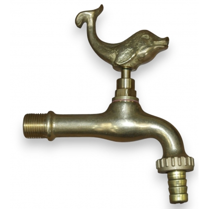 Robinet \"Dauphin\" en laiton poli