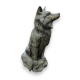 Loup assis en bronze