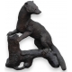 Furet sur souche en bronze