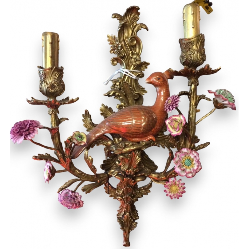 'Parrot' wall light, left-hand version, 2 lights, by Moinat SA – Antiques and home décor