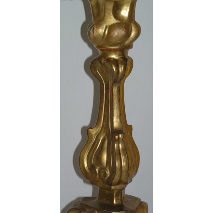 Carved, gilded wooden candlestick by Moinat SA – Antiques and home décor