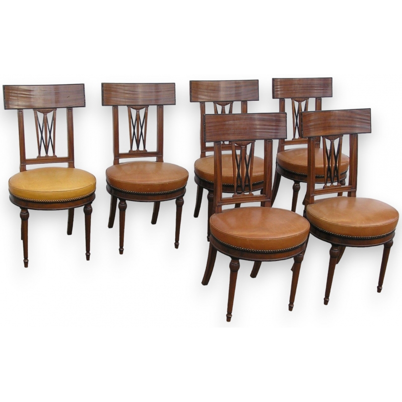 Set of 6 Directoire-style chairs from  Moinat SA  - Antiques and home décor