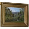 Tableau Huile sur carton "Gorge du