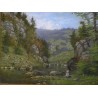 Paintings | Oil on cardboard painting "Gorge du Moinat SA  - Antiques and home décor