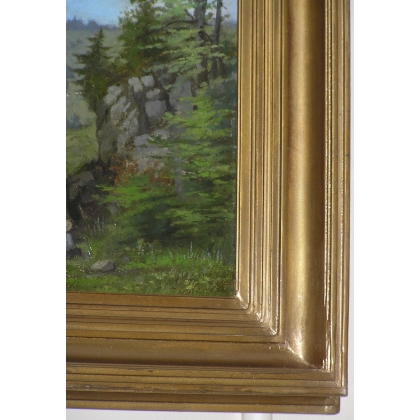 Paintings | Oil on cardboard painting "Gorge du Moinat SA  - Antiques and home décor