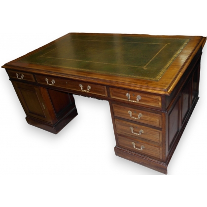 Double-sided mahogany partner desk, from  Moinat SA  - Antiques and home décor