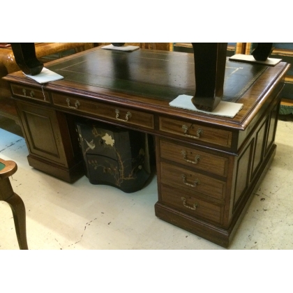  Bureau partner double-face en acajou, sur  Moinat SA  - Antiquités décoration