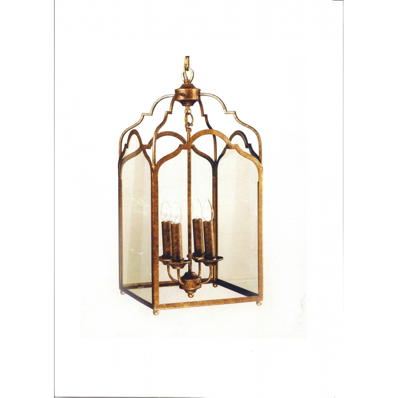 "Limoge" square lantern in gilded iron at Moinat SA – Antiques and home décor