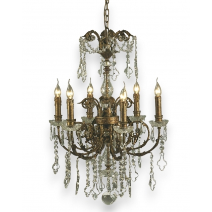 Chandelier \"Grasse\" à 6 lumières en fer