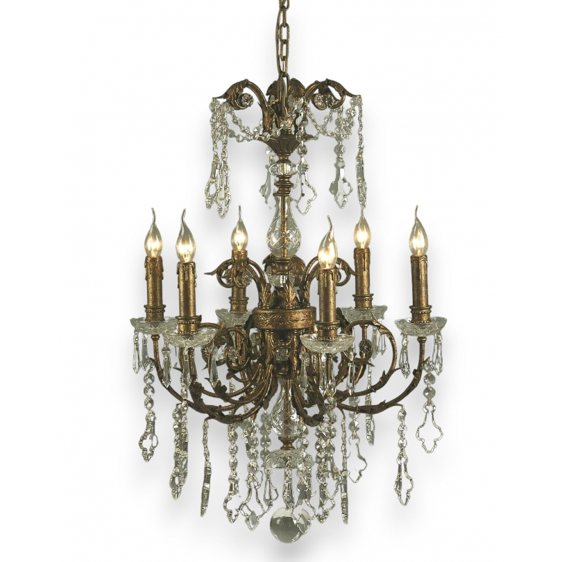 Chandelier "Grasse" à 6 lumières en fer